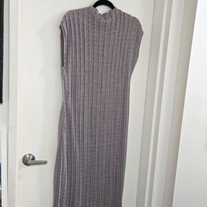 Knit long sweater dress